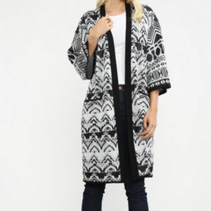 Black and Grey Abstract Cardigan